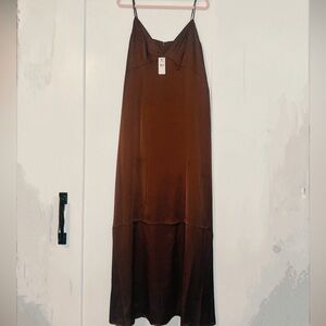 Express brown satin maxi dress. NWT ❤️💌